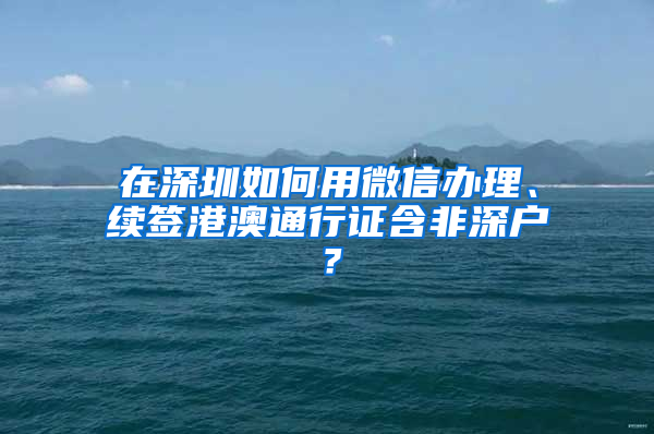 在深圳如何用微信办理、续签港澳通行证含非深户？