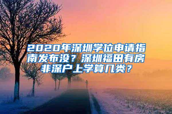 2020年深圳学位申请指南发布没？深圳福田有房非深户上学算几类？