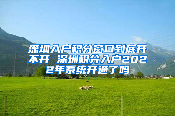 深圳入户积分窗口到底开不开 深圳积分入户2022年系统开通了吗