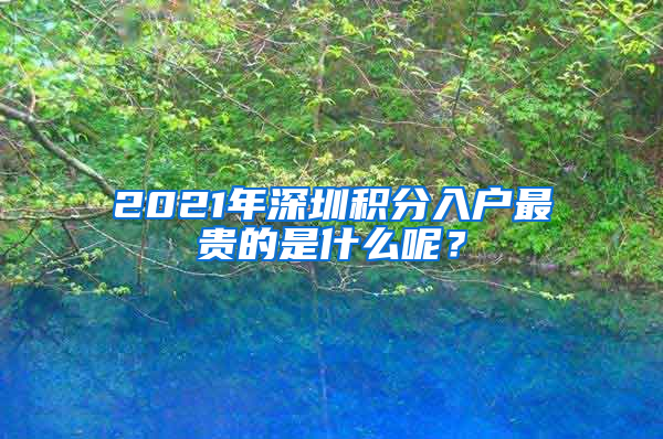 2021年深圳积分入户最贵的是什么呢？