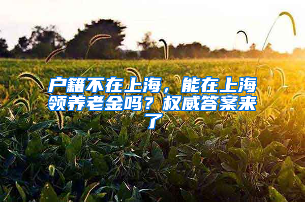 户籍不在上海，能在上海领养老金吗？权威答案来了