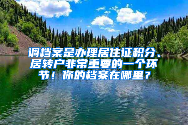 调档案是办理居住证积分、居转户非常重要的一个环节！你的档案在哪里？