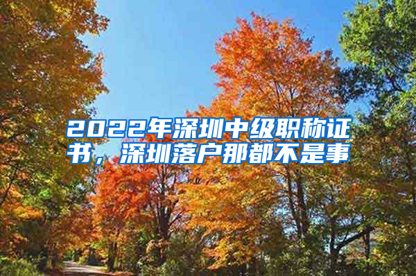 2022年深圳中级职称证书，深圳落户那都不是事