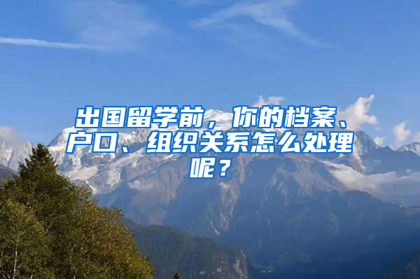 出国留学前，你的档案、户口、组织关系怎么处理呢？