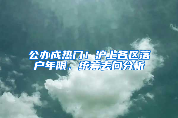 公办成热门！沪上各区落户年限、统筹去向分析