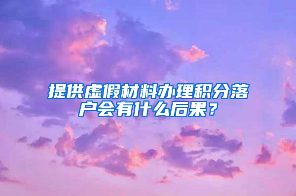 提供虚假材料办理积分落户会有什么后果？