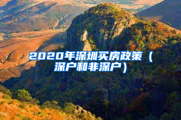 2020年深圳买房政策（深户和非深户）