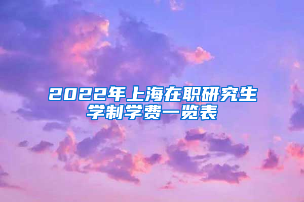 2022年上海在职研究生学制学费一览表