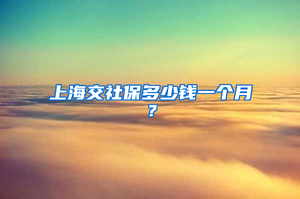 上海交社保多少钱一个月？