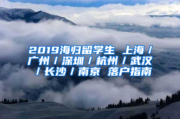 2019海归留学生 上海／广州／深圳／杭州／武汉／长沙／南京 落户指南