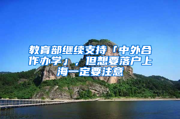 教育部继续支持「中外合作办学」，但想要落户上海一定要注意