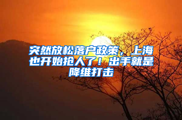 突然放松落户政策，上海也开始抢人了！出手就是降维打击