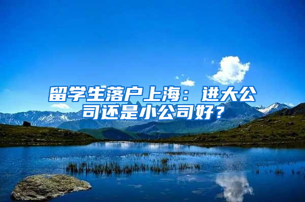 留学生落户上海：进大公司还是小公司好？