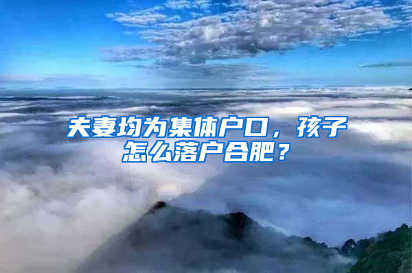 夫妻均为集体户口，孩子怎么落户合肥？