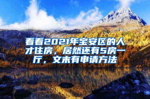 看看2021年宝安区的人才住房，居然还有5房一厅，文末有申请方法