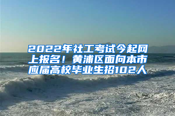 2022年社工考试今起网上报名！黄浦区面向本市应届高校毕业生招102人