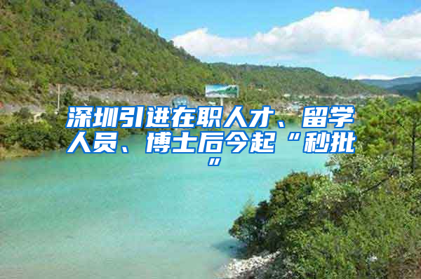 深圳引进在职人才、留学人员、博士后今起“秒批”