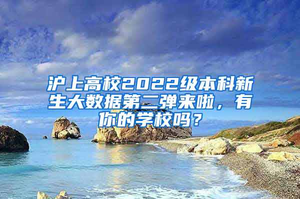 沪上高校2022级本科新生大数据第二弹来啦，有你的学校吗？