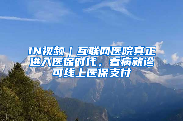 IN视频｜互联网医院真正进入医保时代，看病就诊可线上医保支付