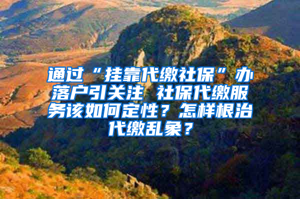 通过“挂靠代缴社保”办落户引关注 社保代缴服务该如何定性？怎样根治代缴乱象？