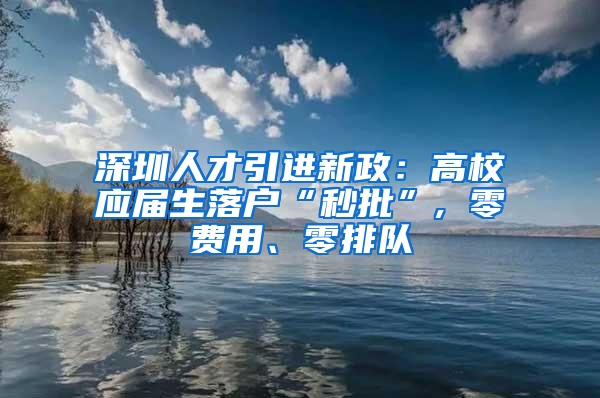 深圳人才引进新政：高校应届生落户“秒批”, 零费用、零排队