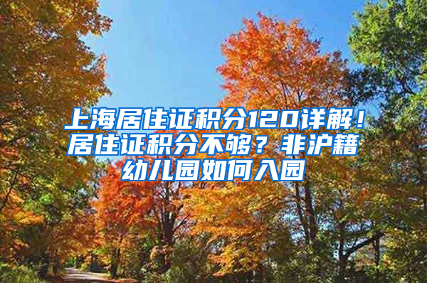 上海居住证积分120详解！居住证积分不够？非沪籍幼儿园如何入园