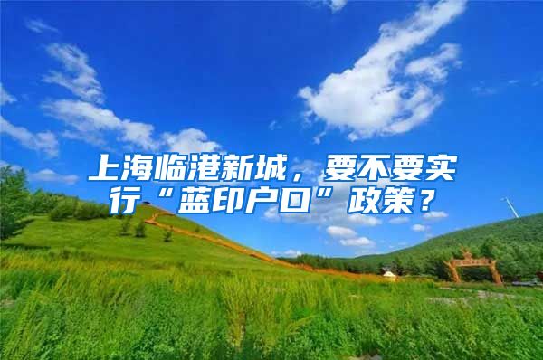 上海临港新城，要不要实行“蓝印户口”政策？