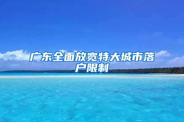 广东全面放宽特大城市落户限制