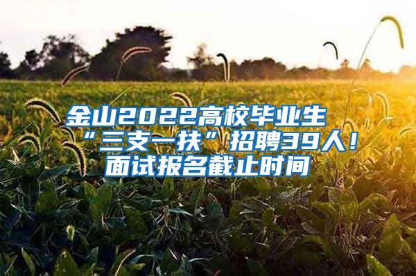 金山2022高校毕业生“三支一扶”招聘39人！面试报名截止时间→