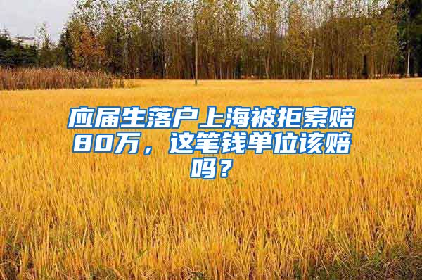 应届生落户上海被拒索赔80万，这笔钱单位该赔吗？