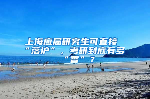 上海应届研究生可直接“落沪”，考研到底有多“香”？