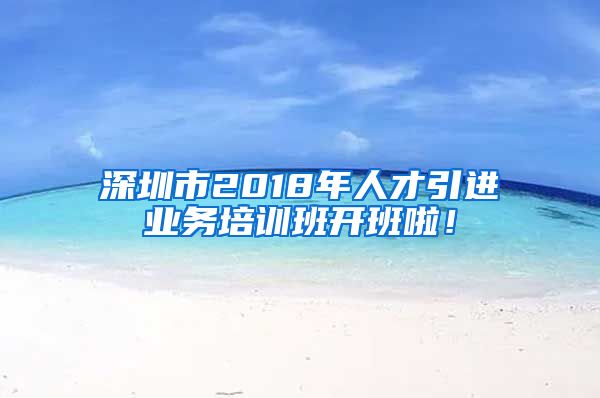 深圳市2018年人才引进业务培训班开班啦！