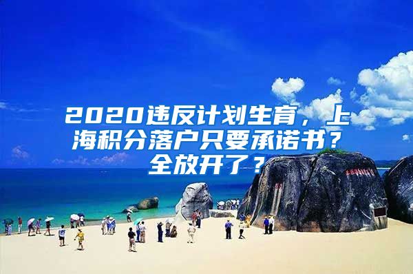 2020违反计划生育，上海积分落户只要承诺书？全放开了？