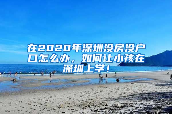 在2020年深圳没房没户口怎么办，如何让小孩在深圳上学！