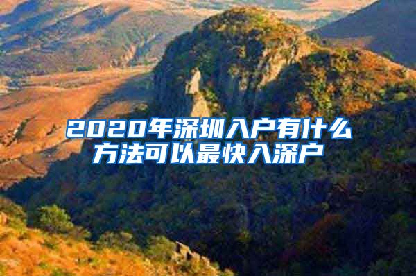 2020年深圳入户有什么方法可以最快入深户