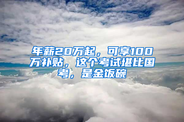 年薪20万起，可享100万补贴，这个考试堪比国考，是金饭碗