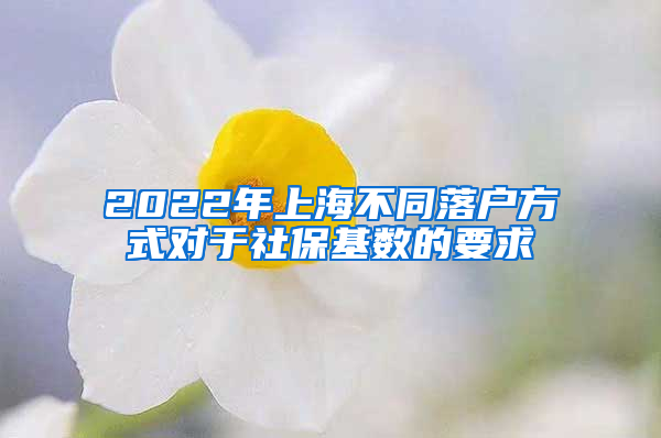 2022年上海不同落户方式对于社保基数的要求