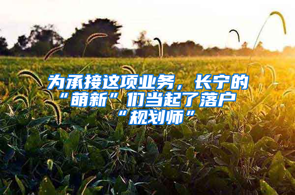 为承接这项业务，长宁的“萌新”们当起了落户“规划师”