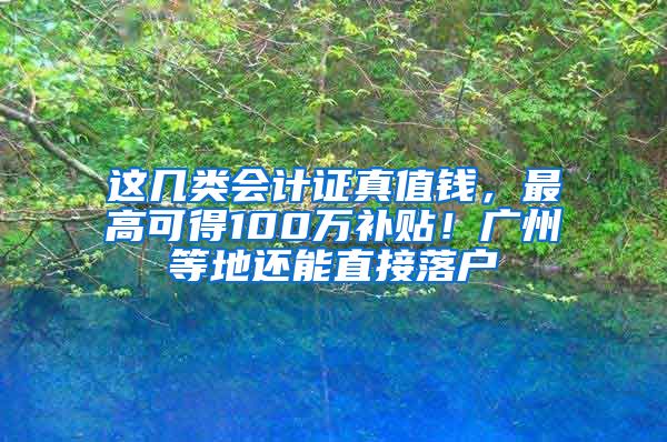 这几类会计证真值钱，最高可得100万补贴！广州等地还能直接落户