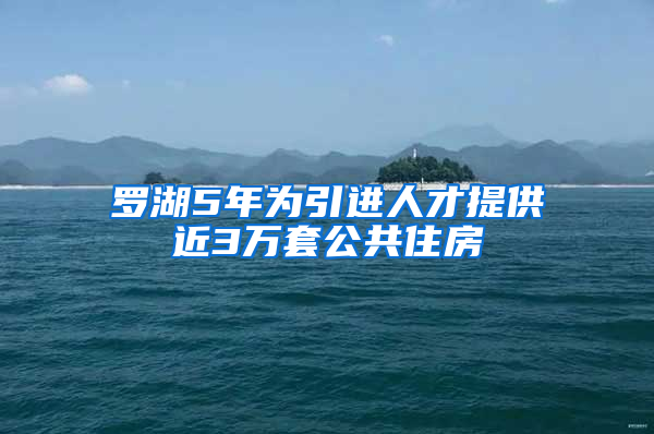 罗湖5年为引进人才提供近3万套公共住房