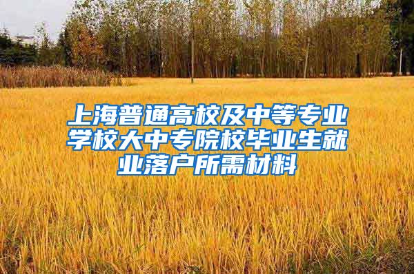 上海普通高校及中等专业学校大中专院校毕业生就业落户所需材料