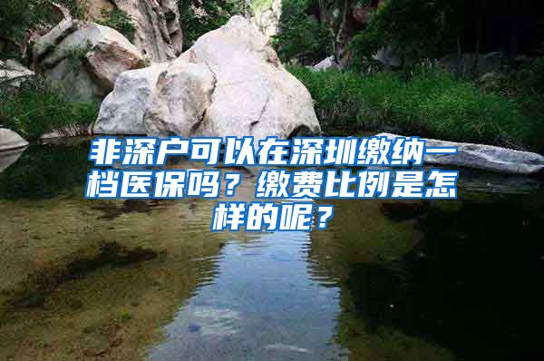 非深户可以在深圳缴纳一档医保吗？缴费比例是怎样的呢？