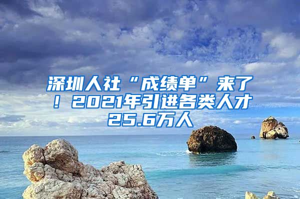 深圳人社“成绩单”来了！2021年引进各类人才25.6万人