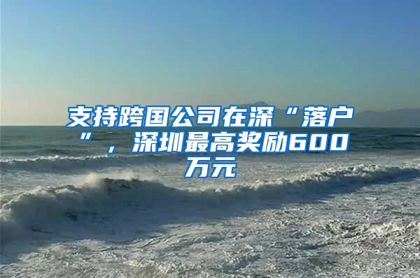 支持跨国公司在深“落户”，深圳最高奖励600万元