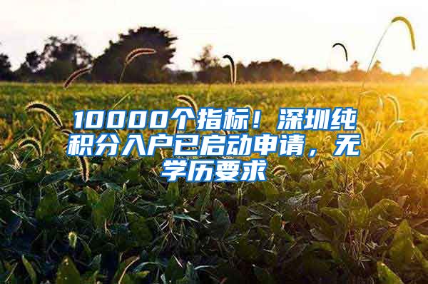 10000个指标！深圳纯积分入户已启动申请，无学历要求