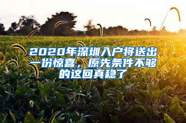 2020年深圳入户将送出一份惊喜，原先条件不够的这回真稳了