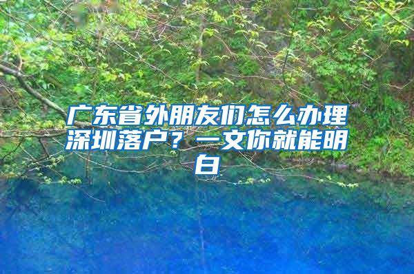 广东省外朋友们怎么办理深圳落户？一文你就能明白