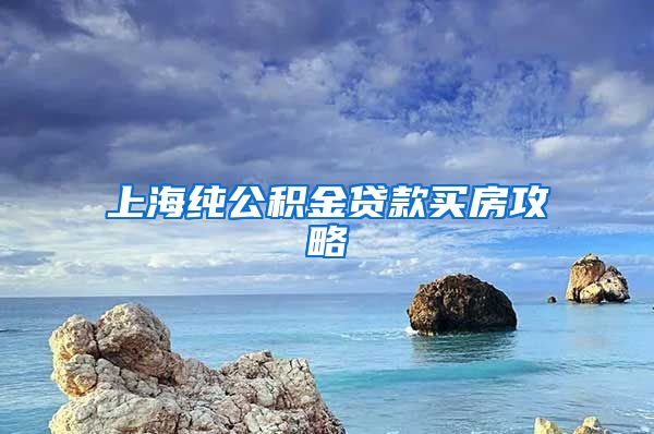 上海纯公积金贷款买房攻略