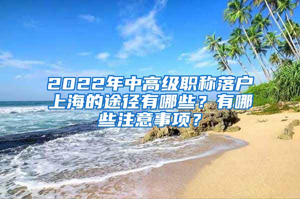 2022年中高级职称落户上海的途径有哪些？有哪些注意事项？