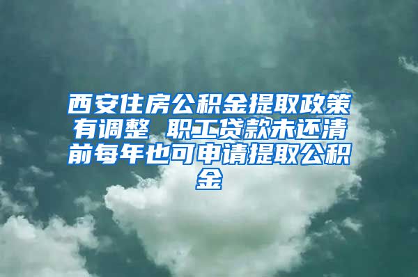 西安住房公积金提取政策有调整 职工贷款未还清前每年也可申请提取公积金